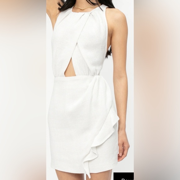 IRO Dresses & Skirts - IRO Yasmina Cut Out Mini Dress in White Silver Size 2
